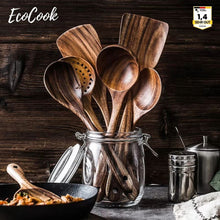 Carica l'immagine nel visualizzatore di Gallery, EcoCook | Set di utensili da cucina in teak da 7 pezzi