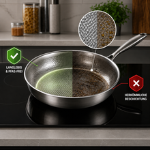 Carica l'immagine nel visualizzatore di Gallery, TitanPur Pro – Padella in titanio senza rivestimento e senza PFAS e PTFE | 28 cm