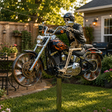 Lade das Bild in den Galerie-Viewer, Flammenreiter – Chopper-Windrad - Handgemacht 85 cm