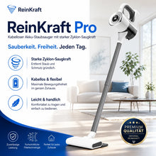 Carica l'immagine nel visualizzatore di Gallery, ReinKraft Pro – Kabelloser 2-in-1 Premium-Akku-Staubsauger starker Zyklon-Saugkraft
