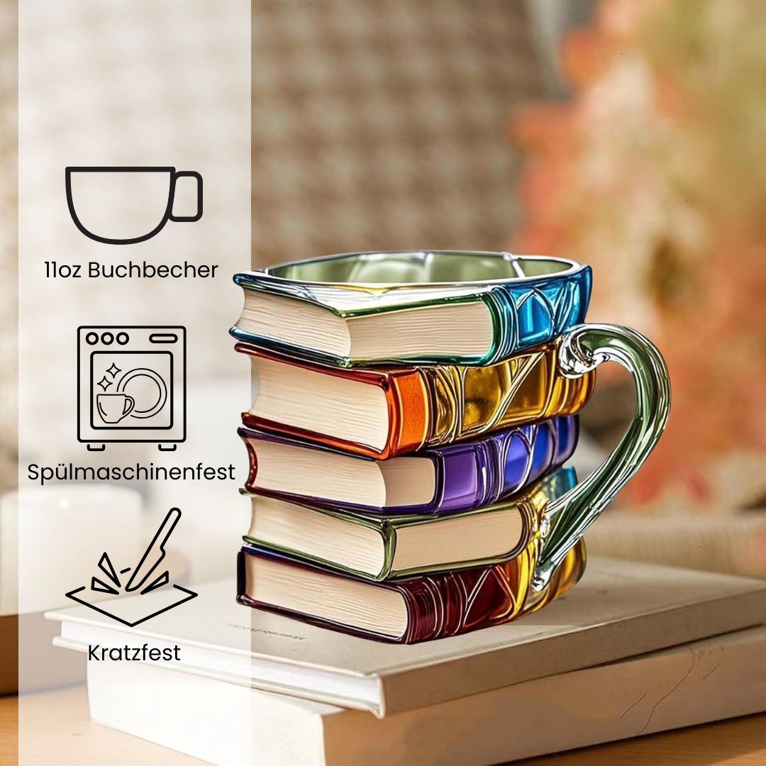 Tazza tridimensionale "Lettura felice" fatta a mano - l'originale
