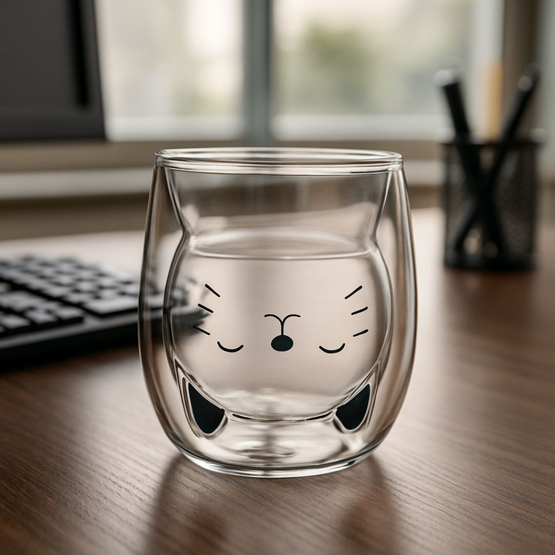 MiauGlas Tasse - Handschonend, stilvoll, katzenlieb