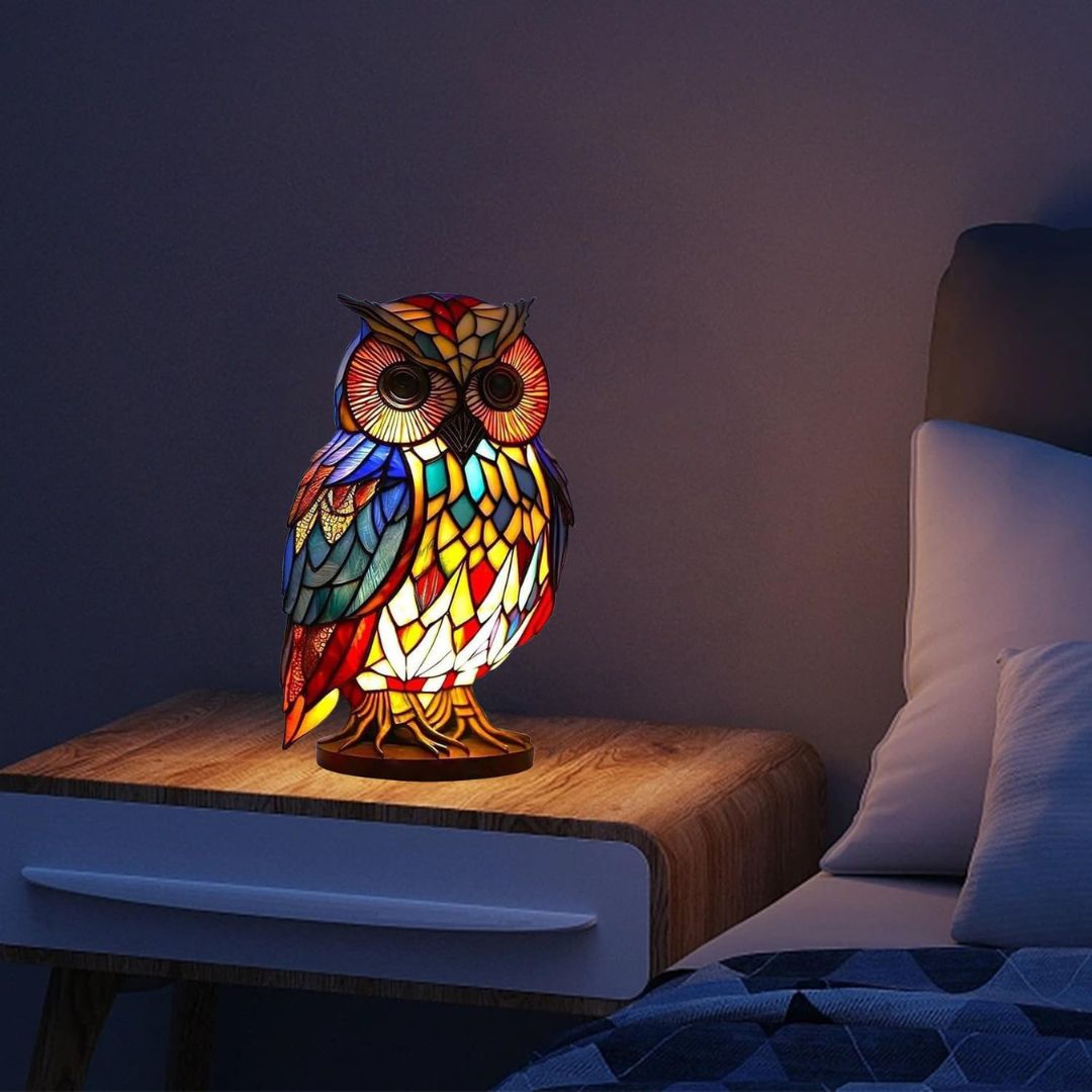 LeuchtEule - lampada fatta a mano che fa risplendere i cuori