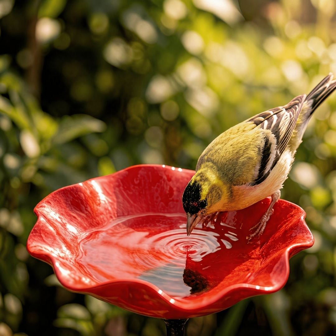 Fiori per uccelli - Abbeveratoio per uccelli a forma di fiore | Set da 2