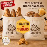 LaibLiebe – natürlicher Brotbeutel aus echtem Bienenwachs | Waschbar & natürliche Aufbewahrung