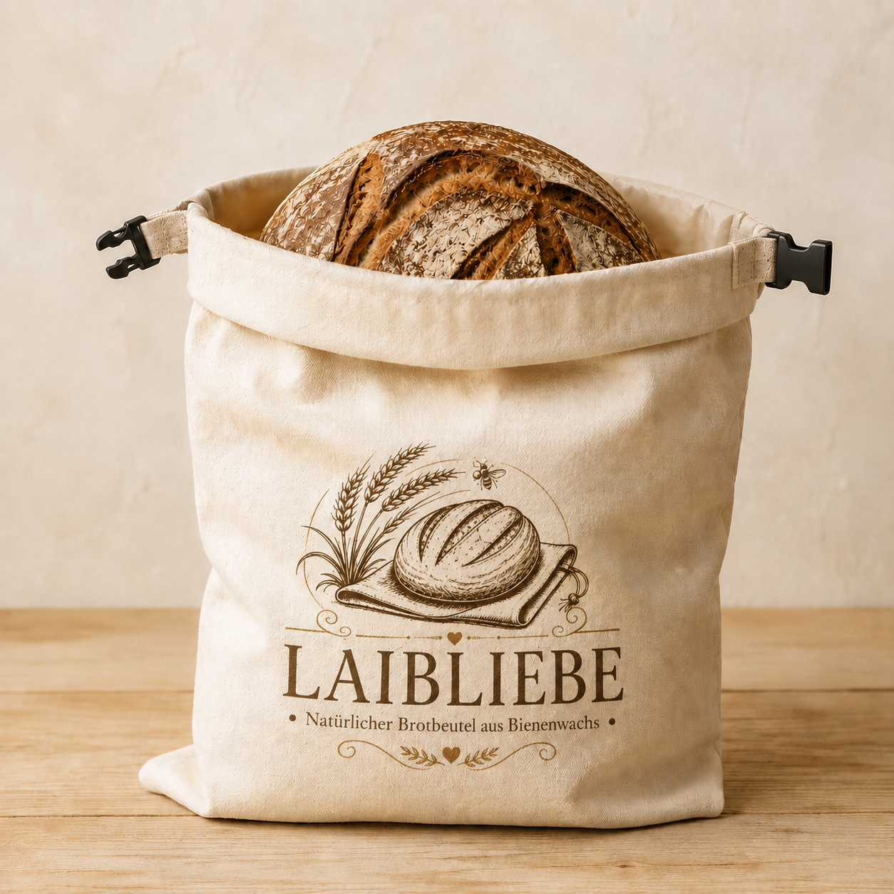 LaibLiebe – natürlicher Brotbeutel aus echtem Bienenwachs - Brot länger frisch halten
