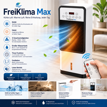 Carica l'immagine nel visualizzatore di Gallery, FreiKlima Max - Mobile Allround-Klimaanlage – Kühlt im Sommer, Heizt im Winter | Ohne Installation
