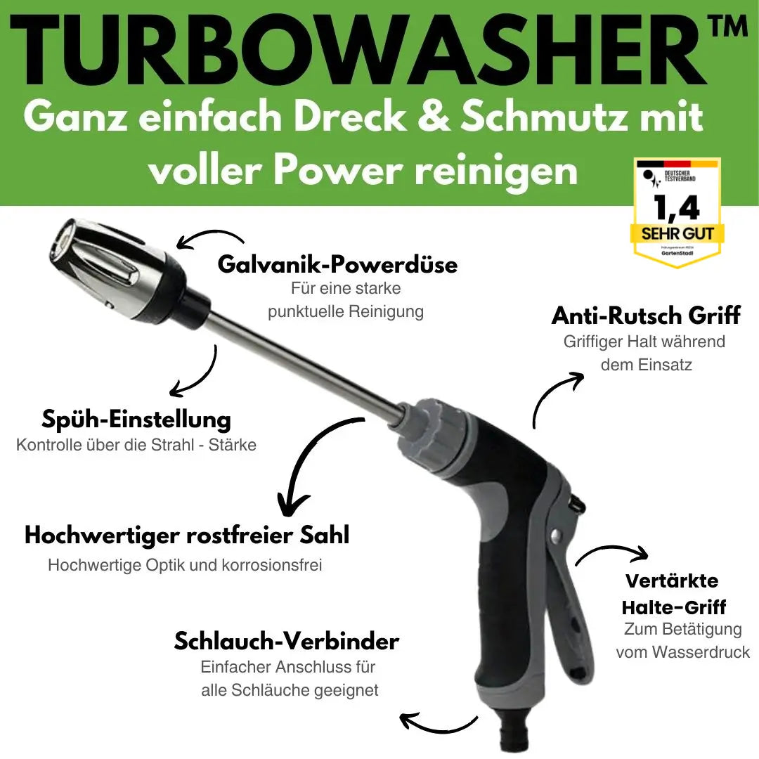 Turbowasher - Idropulitrice potente per ogni tubo da giardino