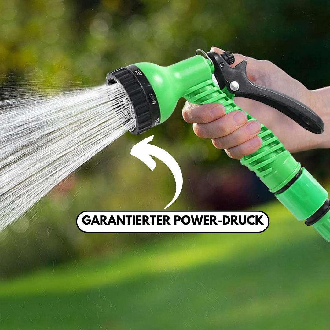 Set Powerflex - Tubo da giardino flessibile con doccia a 7 funzioni ad alta pressione