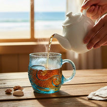 Carica l'immagine nel visualizzatore di Gallery, Suono del mare – Vetro artigianale con struttura ondulata
