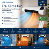 FreiKlima Pro – Condizionatore portatile e riscaldamento senza installazione | 2-in-1 | Fino a 51 m²