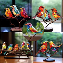 Carica l'immagine nel visualizzatore di Gallery, Opera d'arte fatta a mano - Scultura di uccelli colorata
